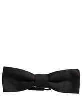 Dolce & Gabbana Men Dark Gray 100% Silk Adjustable Neck Papillon Bow Tie