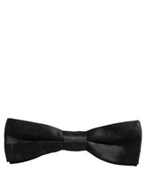 Dolce & Gabbana Men Black Floral Silk Adjustable Neck Papillon Bow Tie