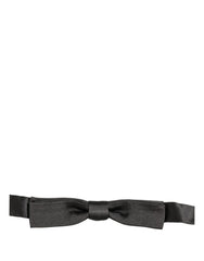 Dolce & Gabbana Men Black 100% Silk Adjustable Neck Papillon Bow Tie