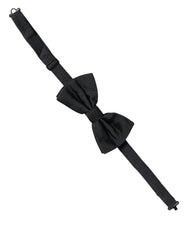 Dolce & Gabbana Men Black 100% Silk Adjustable Neck Papillon Bow Tie