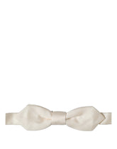 Dolce & Gabbana Men Off White Silk Adjustable Neck Papillon Bow Tie
