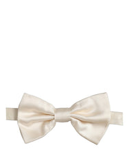 Dolce & Gabbana Men White 100% Silk Adjustable Neck Papillon Bow Tie