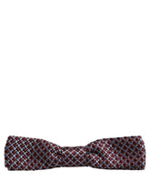 Dolce & Gabbana Blue Burgundy Woven Adjustable Neck Papillon Bow Tie