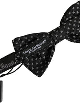 Dolce & Gabbana Men Dark Gray Patterned Adjustable Neck Papillon Bow Tie