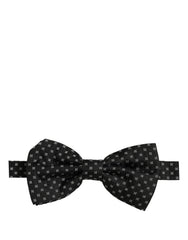 Dolce & Gabbana Men Black Patterned Adjustable Neck Papillon Bow Tie
