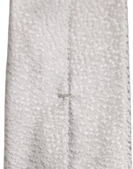 Dolce & Gabbana Men Gray 100% Silk Textured Adjustable Tied Necktie Tie