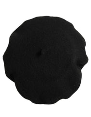 Dolce & Gabbana Black Wool French Style Beret Capello Hat