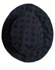 Dolce & Gabbana Blue Black Polka Dot Cotton Bucket Capello Hat
