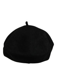 Dolce & Gabbana Black Wool French Style Beret Capello Hat