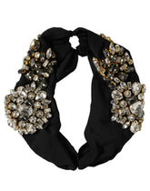 Dolce & Gabbana Black Silk Crystal Embellishment One Size Headband