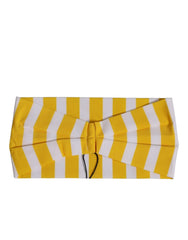 Dolce & Gabbana Yellow White Stripes Nylon Head Wrap One Size Headband