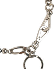 Dolce & Gabbana Silver Tone Chain Signature DG Logo Pendant Necklace