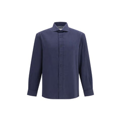 Brunello Cucinelli Blue Cotton Dress Shirt