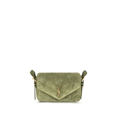 Saint Laurent Bicolor Suede Leather Shoulder Bag