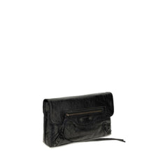 Balenciaga Black Lamb Ovis Aries Aries Clutch Bag