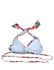 Dolce & Gabbana Multicolor Floral Triangle Beachwear Bikini Top