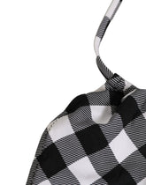 Dolce & Gabbana Black White Checkered Halter Beachwear Bikini Top
