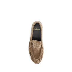 Saint Laurent Beige Calf Leather Bos Taurus Slip-On Loafers