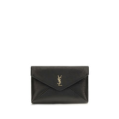 Saint Laurent Black Lamb Ovis Aries Clutch Bag