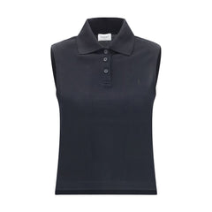 Saint Laurent Black Recycled Cotton Polo Shirt
