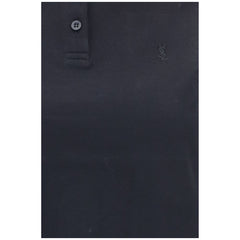 Saint Laurent Black Recycled Cotton Polo Shirt