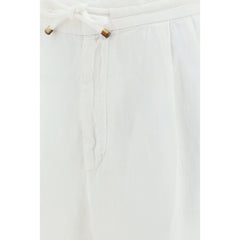 Brunello Cucinelli White Linen Casual Pants