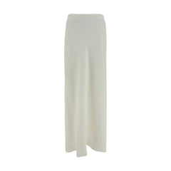 Brunello Cucinelli White Viscose Long Skirt