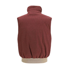 Brunello Cucinelli Bordeaux Wool Oves Aries Sleeveless Jacket