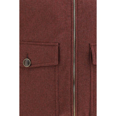 Brunello Cucinelli Bordeaux Wool Oves Aries Sleeveless Jacket