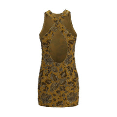 Saint Laurent Brown Polyamide Cocktail Dress