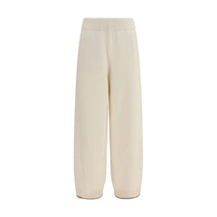 Brunello Cucinelli White Cashmere Casual Pants