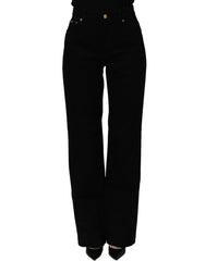 Dolce & Gabbana Black Cotton Stretch Straight Denim Jeans