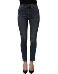 Dolce & Gabbana Blue Cotton Stretch Skinny Denim Trouser Jeans