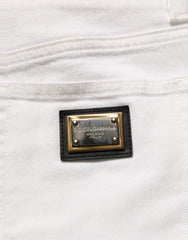 Dolce & Gabbana White Cotton Stretch Skinny Denim Jeans