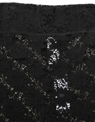 Dolce & Gabbana Black High Waist Sheer Floral Lace Shorts