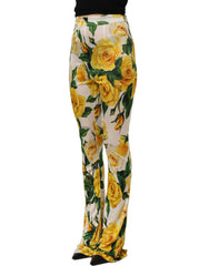 Dolce & Gabbana Multicolor Floral High Waist Straight Pants