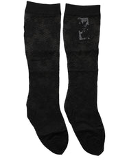 Dolce & Gabbana Black Floral Lace Nylon Stretch Stockings Socks