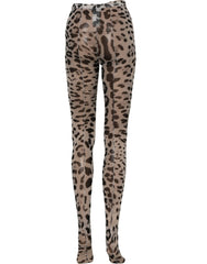 Dolce & Gabbana Gray Leopard Nylon Tights Stocking Pantyhose Socks