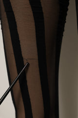Dolce & Gabbana Black Nylon Stripes Tights Stockings Pantyhose Socks