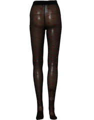 Dolce & Gabbana Black Nylon Hearts Tights Stocking Pantyhose Socks