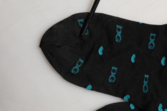 Dolce & Gabbana Black Nylon Logo Tights Stocking Pantyhose Socks