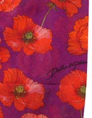 Dolce & Gabbana Purple Nylon Floral Print Tights Stockings Socks