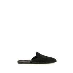 Dolce & Gabbana Black Calf Leather Bos Taurus Mules