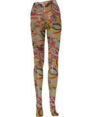 Dolce & Gabbana Multicolor Floral Print Tights Stockings Socks