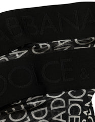 Dolce & Gabbana Black Sheer Logo Monogram High Stockings Socks