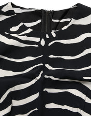 Dolce & Gabbana Black White Zebra Sleeveless Cropped Tank Top