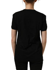 Dolce & Gabbana Black Cotton Crew Neck Short Sleeves T-shirt