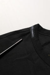 Dolce & Gabbana Black Cotton Crew Neck Short Sleeve T-shirt