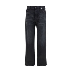 Fendi Black Cotton Straight-Leg Jeans