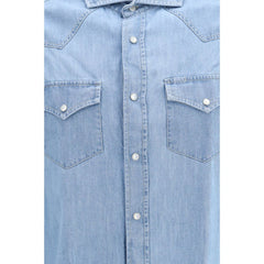 Brunello Cucinelli Blue Denim Shirt